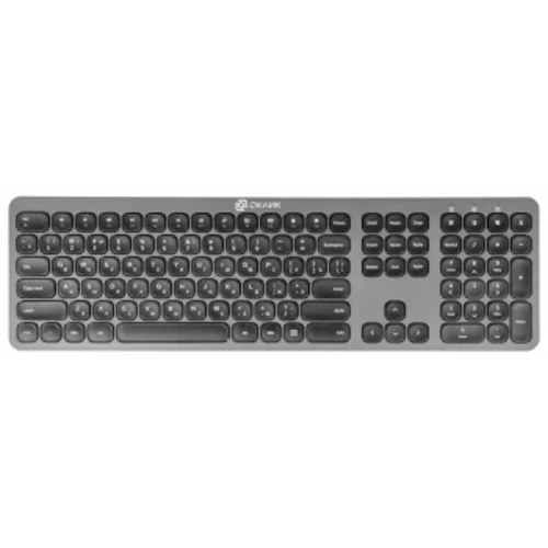 Клавиатура + мышь Оклик 300M клав:серый мышь:серый/черный USB беспроводная slim (1488402)