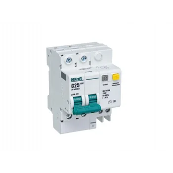 Выключатель автоматический дифференциального тока 2п C 25А 30мА тип AC 4.5кА ДИФ-101 4.5мод. DEKraft