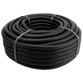 Труба гофрированная ПНД d20мм с протяжкой черн. (уп.100м)