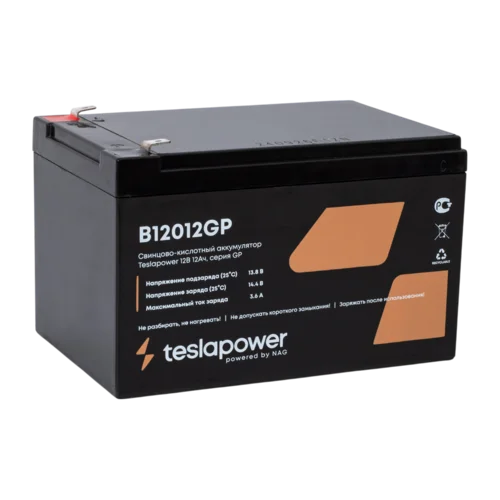 Свинцово-кислотный аккумулятор teslapower 12В 12Ач, серия GP