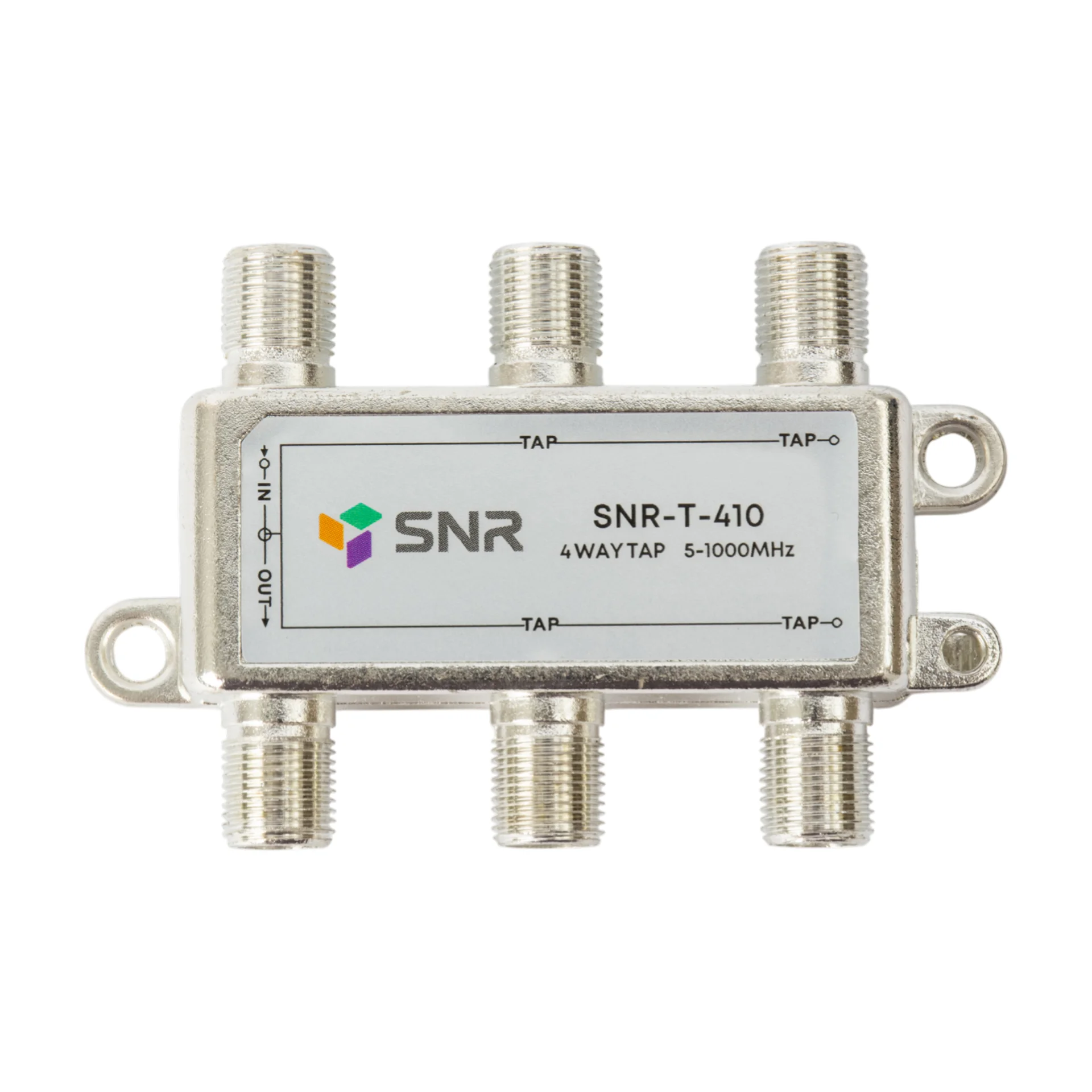 Ответвитель абонентский SNR-T-410, на 4 отвода, вносимое затухание IN-TAP 10dB.