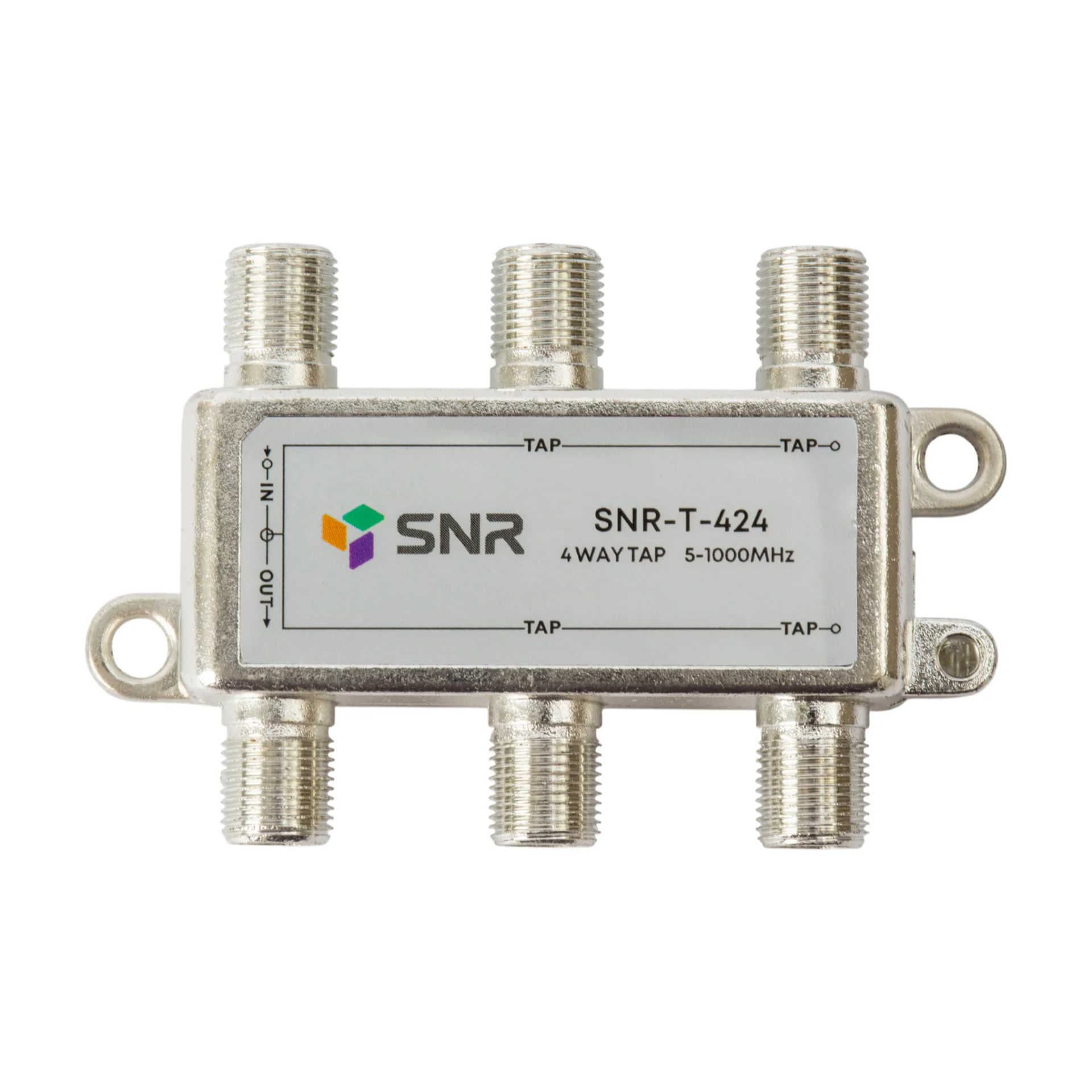 Ответвитель абонентский SNR-T-424, на 4 отвода, вносимое затухание IN-TAP 24dB.