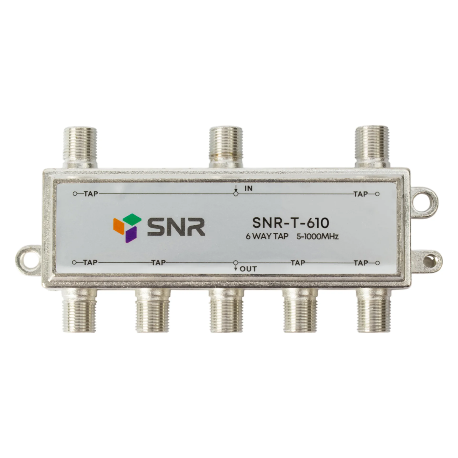 Делитель абонентский SNR-T-610, на 6 отводов, вносимое затухание IN-TAP 10dB.