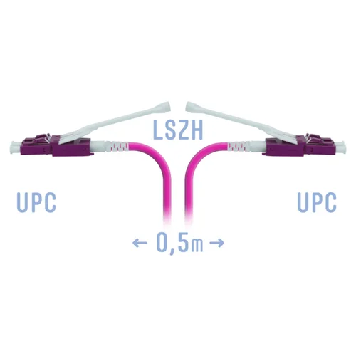 Патчкорд оптический LC/UPC-LC/UPC MM (OM4) Duplex (HD) 0,5 метрa, 2мм