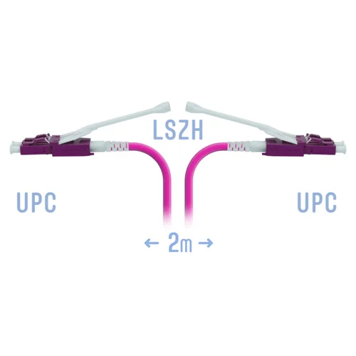 Патчкорд оптический LC/UPC-LC/UPC MM (OM4) Duplex (HD) 2 метрa, 2мм