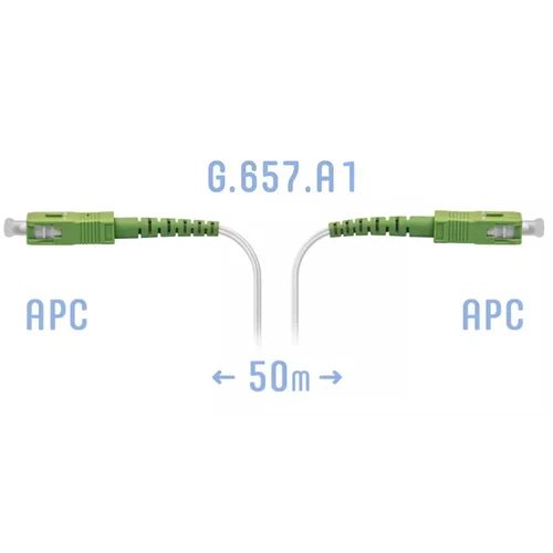 Патчкорд оптический SC/APC, кабель BO-FTTH-FW-1, 50 метров