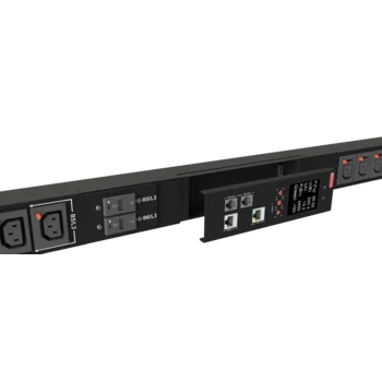 Блок розеток интеллектуальный iPDU-6034: ZeroUnit, 400V, 32А, in IEC60309 3P+N+E, out (24) C13 с фиксацией e-lock