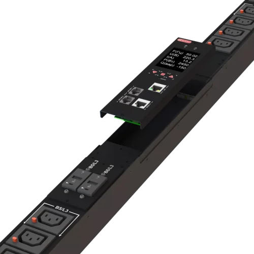 Блок розеток интеллектуальный iPDU-6014: ZeroUnit, 230V, 32А, in IEC60309 P+N+E, out (24) C13 с фиксацией e-lock