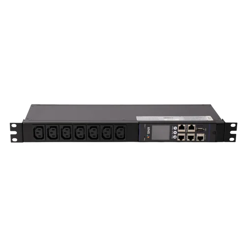 Блок розеток с функцией измерения серии SNR тип A 1U 19" выход 14*C13 с защитой от перегрузки вход 16A IEC60309 (1P+N+E)