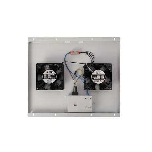 Блок вентиляторов для шкафов TFC глубиной 600мм, 2 вентилятора с терморегулятором, серый