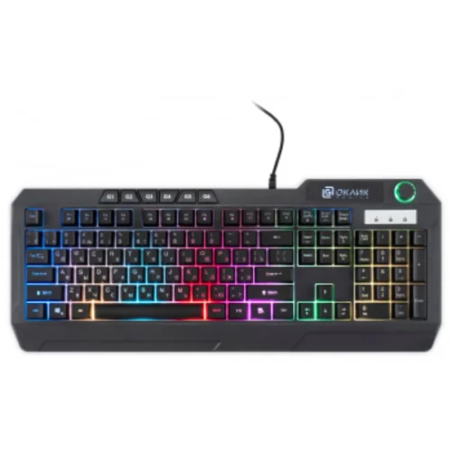 Клавиатура Оклик 715G черный USB Multimedia for gamer LED (1680657)
