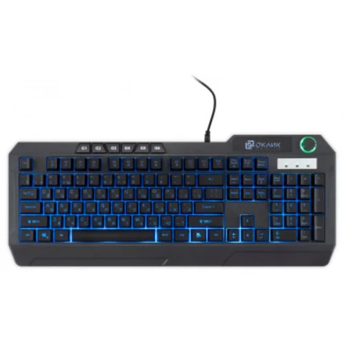 Клавиатура Оклик 715G черный USB Multimedia for gamer LED (1680657)