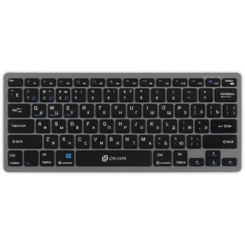 Клавиатура Оклик 835S серый/черный USB беспроводная BT/Radio slim Multimedia (1696467)