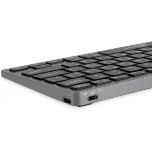 Клавиатура Оклик 835S серый/черный USB беспроводная BT/Radio slim Multimedia (1696467)