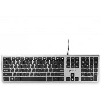Клавиатура Оклик 890S серый/черный USB slim Multimedia (1784239)