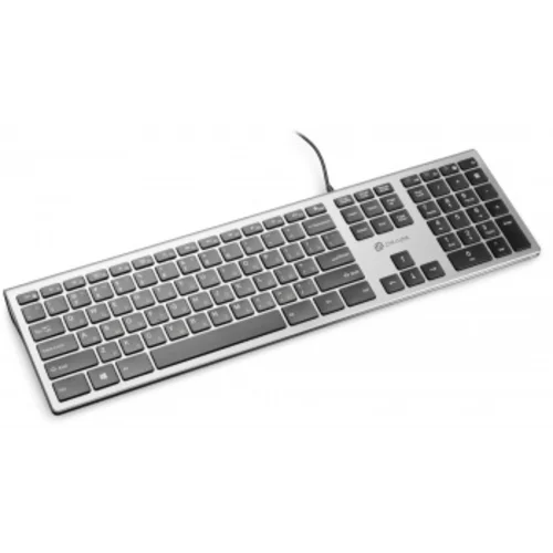 Клавиатура Оклик 890S серый/черный USB slim Multimedia (1784239)