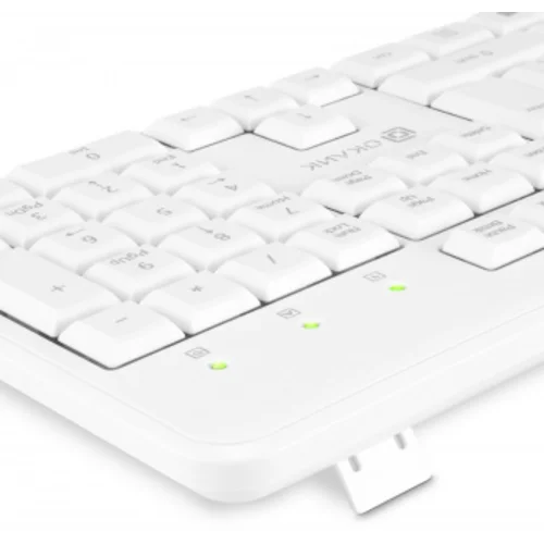 Клавиатура + мышь Оклик S650 клав:белый мышь:белый USB Multimedia (1875257)