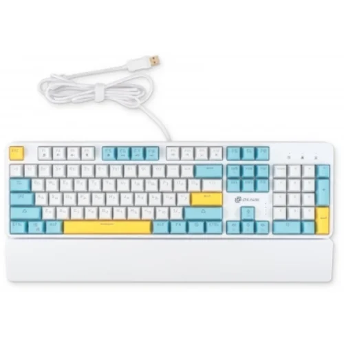 Клавиатура Оклик K951X механическая белый USB Multimedia for gamer LED (подставка для запястий) (190