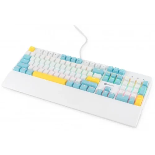 Клавиатура Оклик K951X механическая белый USB Multimedia for gamer LED (подставка для запястий) (190