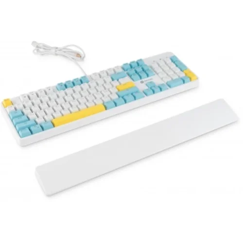 Клавиатура Оклик K951X механическая белый USB Multimedia for gamer LED (подставка для запястий) (190