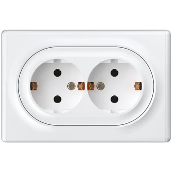 Розетка 2-м СП Florence 16А IP20 с заземл. винт. клеммы бел. 1E10401300 OneKeyElectro 2172767