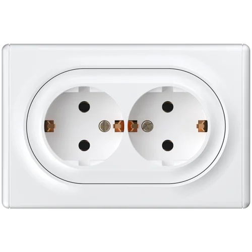 Розетка 2-м СП Florence 16А IP20 с заземл. винт. клеммы бел. 1E10401300 OneKeyElectro 2172767