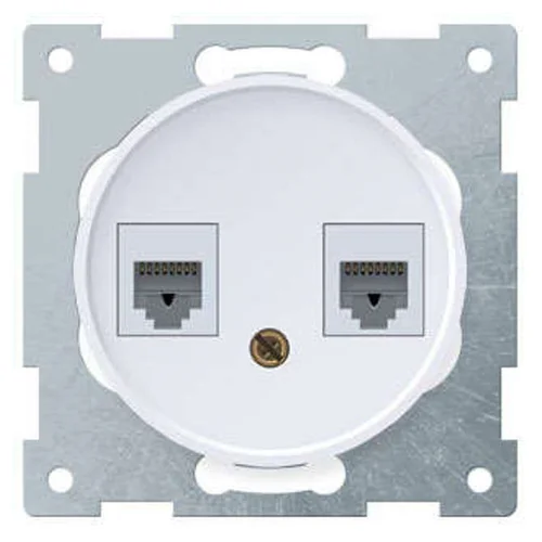 Розетка компьютерная + телефонная 2-м СП Florence RJ45 + RJ11 кат.5E механизм бел. (1E20801300) OneK