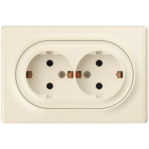 Розетка 2-м СП Florence 16А IP20 с заземл. винт. контакты беж. 1E10401301 OneKeyElectro 2172790