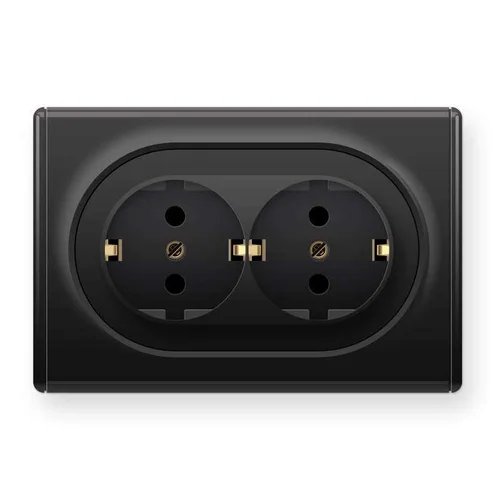 Розетка 2-м СП Florence 16А IP20 с заземл. винт. клеммы черн. 1E10401303 OneKeyElectro 2172813