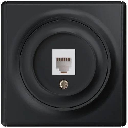 Розетка компьютерная 1-м СП Florence RJ45 кат.5E механизм черн. (1E20701303) OneKeyElectro 2172816