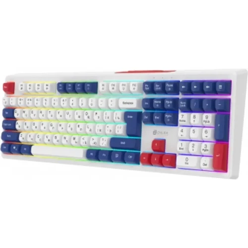 Клавиатура Оклик 725G белый/красный USB Multimedia for gamer LED (2070294) кабель 1.8м