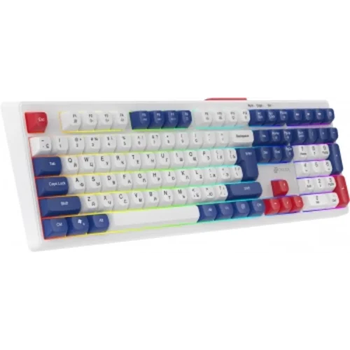 Клавиатура Оклик 725G белый/красный USB Multimedia for gamer LED (2070294) кабель 1.8м