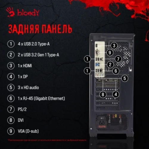 ПК Bloody BD-PC CH61C1 MT i5 12400F (2.5) 16Gb SSD1Tb RTX3050 8Gb Windows 11 Home 64 GbitEth 500W