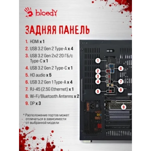 ПК Bloody BD-PC CZ79C3 MT i7 14700F (2.1) 64Gb SSD1Tb RTX5080 16Gb Windows 11 Home 64 GbitEth 850W
