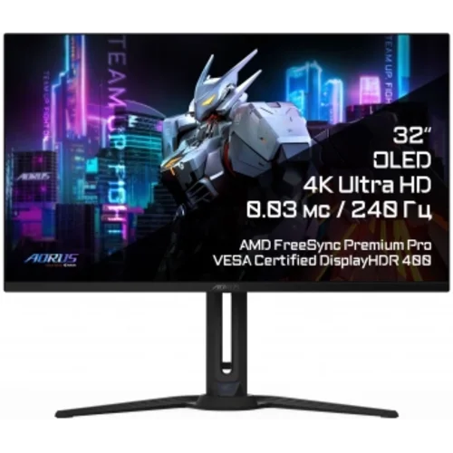 Монитор Gigabyte 31.5" Aorus FO32U2 черный QD OLED LED 16:9 HDMI M/M матовая HAS Piv 250cd 178гр/178