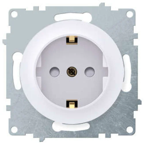 Розетка 1-м СП Florence 16А IP20 с заземл. защ. шторки винтов. контакты механизм бел. (1E10101300) O