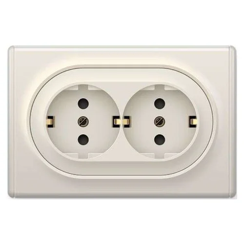 Розетка 2-м СП Florence 16А IP20 с заземл. винт. контакты беж. 1E10401301 OneKeyElectro 2172790