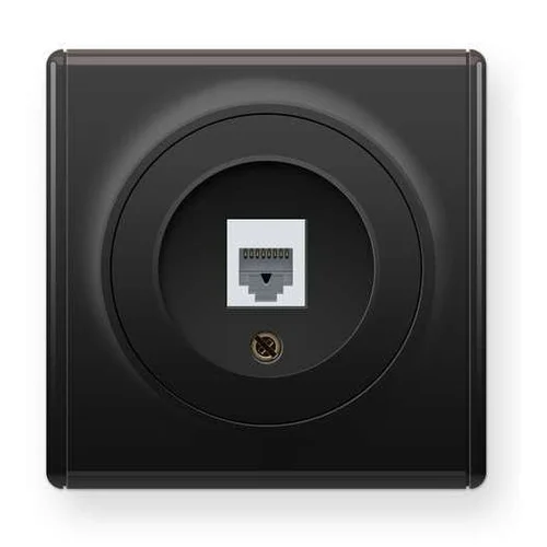 Розетка компьютерная 1-м СП Florence RJ45 кат.5E механизм черн. (1E20701303) OneKeyElectro 2172816