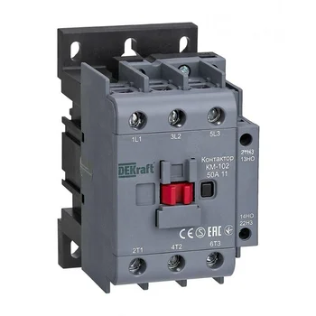 Контактор КМ-102 3п 50А кат. 230В AC 1НО+1НЗ AC-3 AC-4 DEKraft 22007DEK