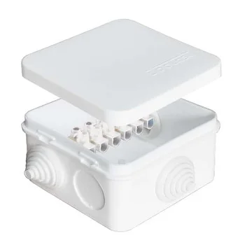Коробка распределительная ОП 75х75х45мм IP54 10А 6 выходов 6 контактов 3 гермоввода клемм. крышка за