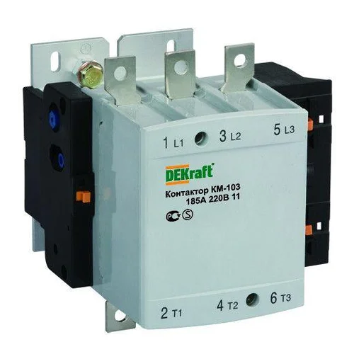 Контактор КМ-103 265А кат. 220В AC 1НО+1НЗ AC-3 DEKraft 22158DEK