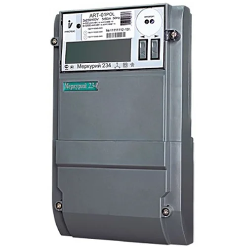 Счетчик "Меркурий" 234 ART-01 PO 3ф 5-60А 1.0/2.0 класс точн. многотариф. оптопорт RS485 ЖКИ физ. лица Екат. вр.
