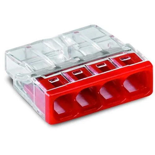 Клемма 4х(0.5-2.5мм) 4-х проводн. для распред. короб. (с контактн. пастой "Alu-Plus") WAGO 2273-244