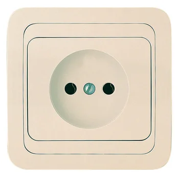 Розетка 1-м СП Mimoza 16А IP20 без заземл. керамика крем./крем. Makel 25002