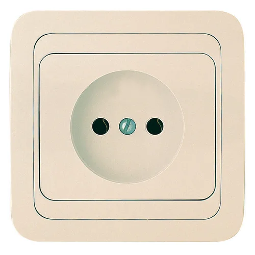 Розетка 1-м СП Mimoza 16А IP20 без заземл. керамика крем./крем. Makel 25002