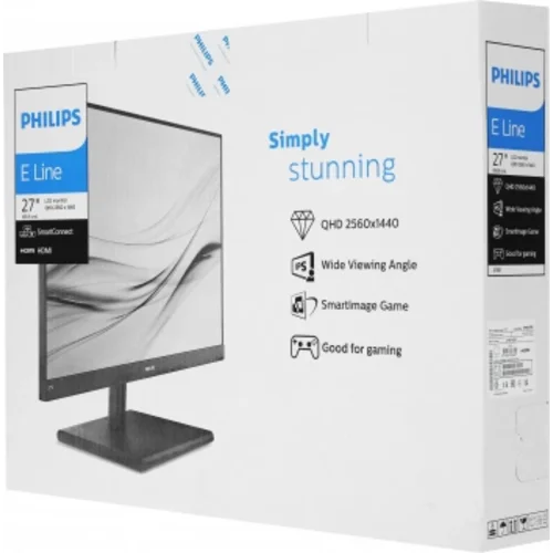 Монитор Philips 27" 275E1S черный IPS LED 16:9 HDMI матовая 1000:1 250cd 178гр/178гр 2560x1440 75Hz