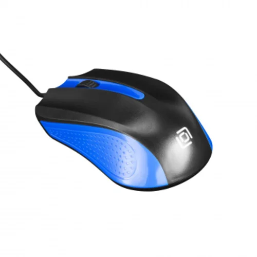 Мышь Оклик 225M черный/синий оптическая (1200dpi) USB (3but)