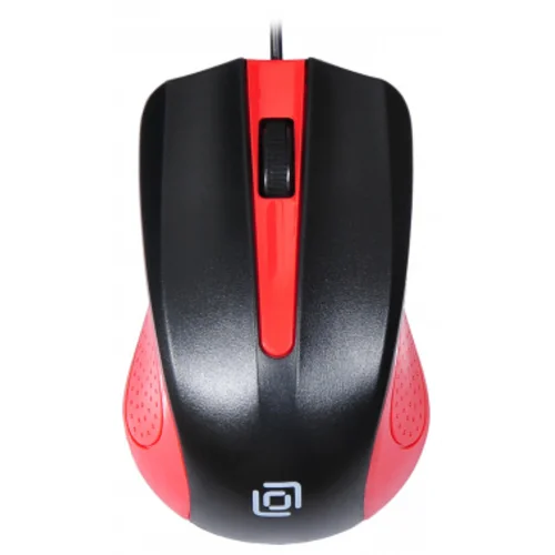 Мышь Оклик 225M черный/красный оптическая (1200dpi) USB для ноутбука (3but)