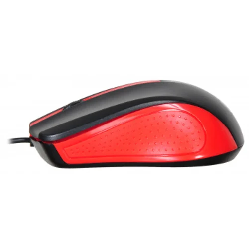Мышь Оклик 225M черный/красный оптическая (1200dpi) USB для ноутбука (3but)