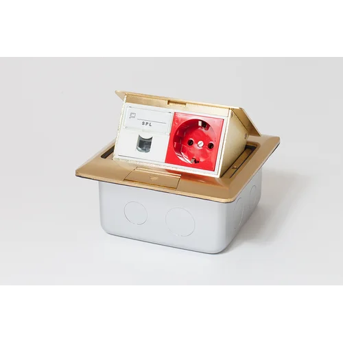 Люк на 2 поста (45х45), латунь, с металлической коробкой, IP44